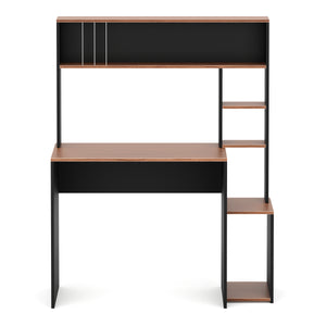 Schreibtisch TRAGAN mit Regal 110 x 45 x 139 cm schwarz/braun