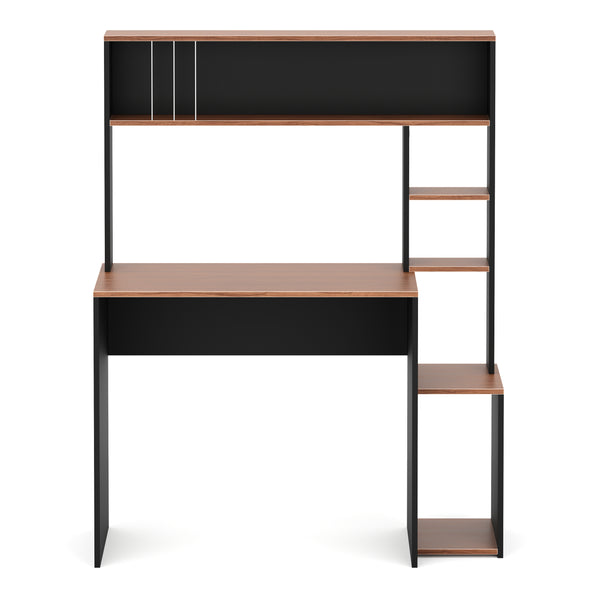 Schreibtisch TRAGAN mit Regal 110 x 45 x 139 cm schwarz/braun