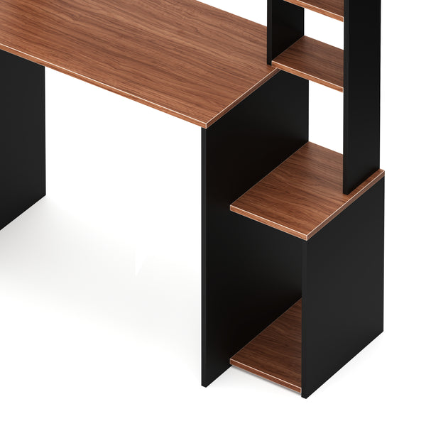 Schreibtisch TRAGAN mit Regal 110 x 45 x 139 cm schwarz/braun