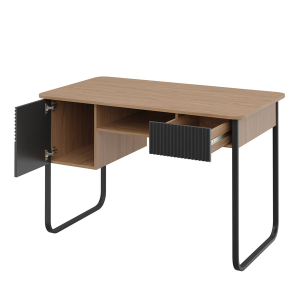 Schreibtisch ZEVS 120 x 60 x 76 cm natur/schwarz