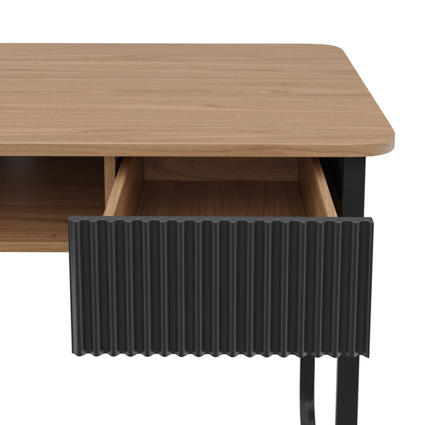 Schreibtisch ZEVS 120 x 60 x 76 cm natur/schwarz