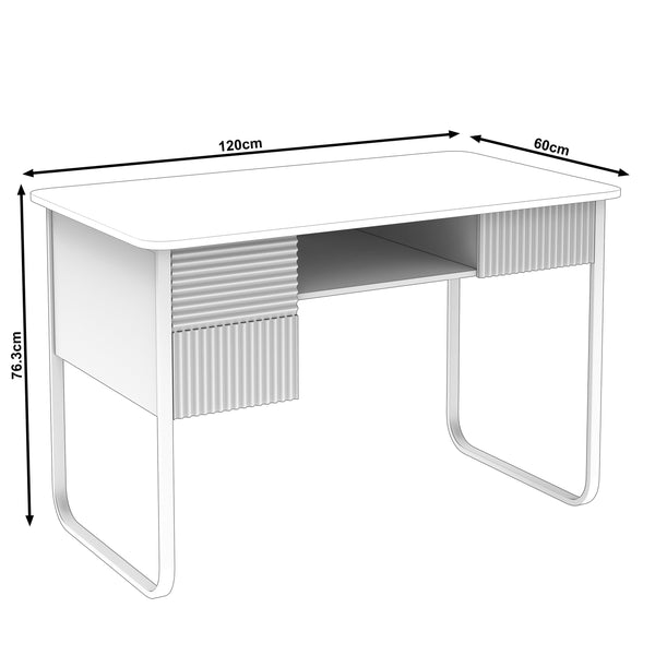Schreibtisch ZEVS 120 x 60 x 76 cm natur/schwarz
