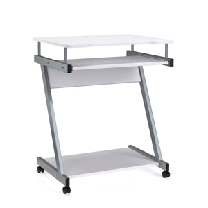 Schreibtisch ALVARO auf Rollen mit Tastaturauszug weiss