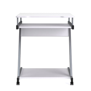 Schreibtisch ALVARO auf Rollen mit Tastaturauszug weiss