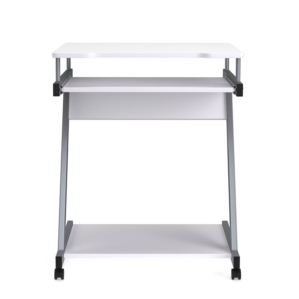Schreibtisch ALVARO auf Rollen mit Tastaturauszug weiss