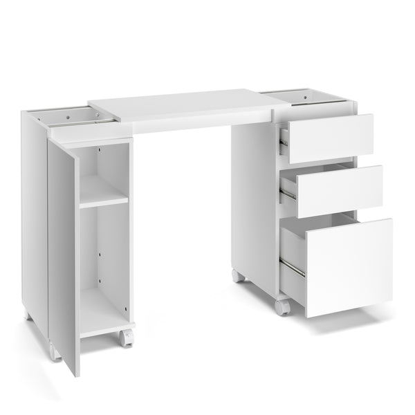 Schreibtisch ausziehbar GREYSON weiss
