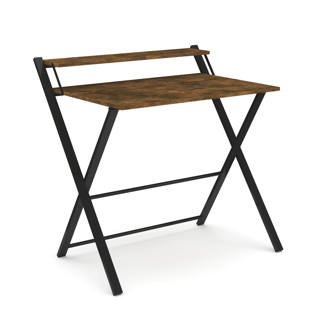 Bureau pliant TORSTEN marron/noir