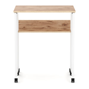 Schreibtisch klappbar auf Rollen DUNE 63 x 50 x 75 cm hellbraun/weiss