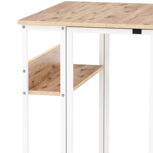 Schreibtisch klappbar auf Rollen DUNE 63 x 50 x 75 cm hellbraun/weiss