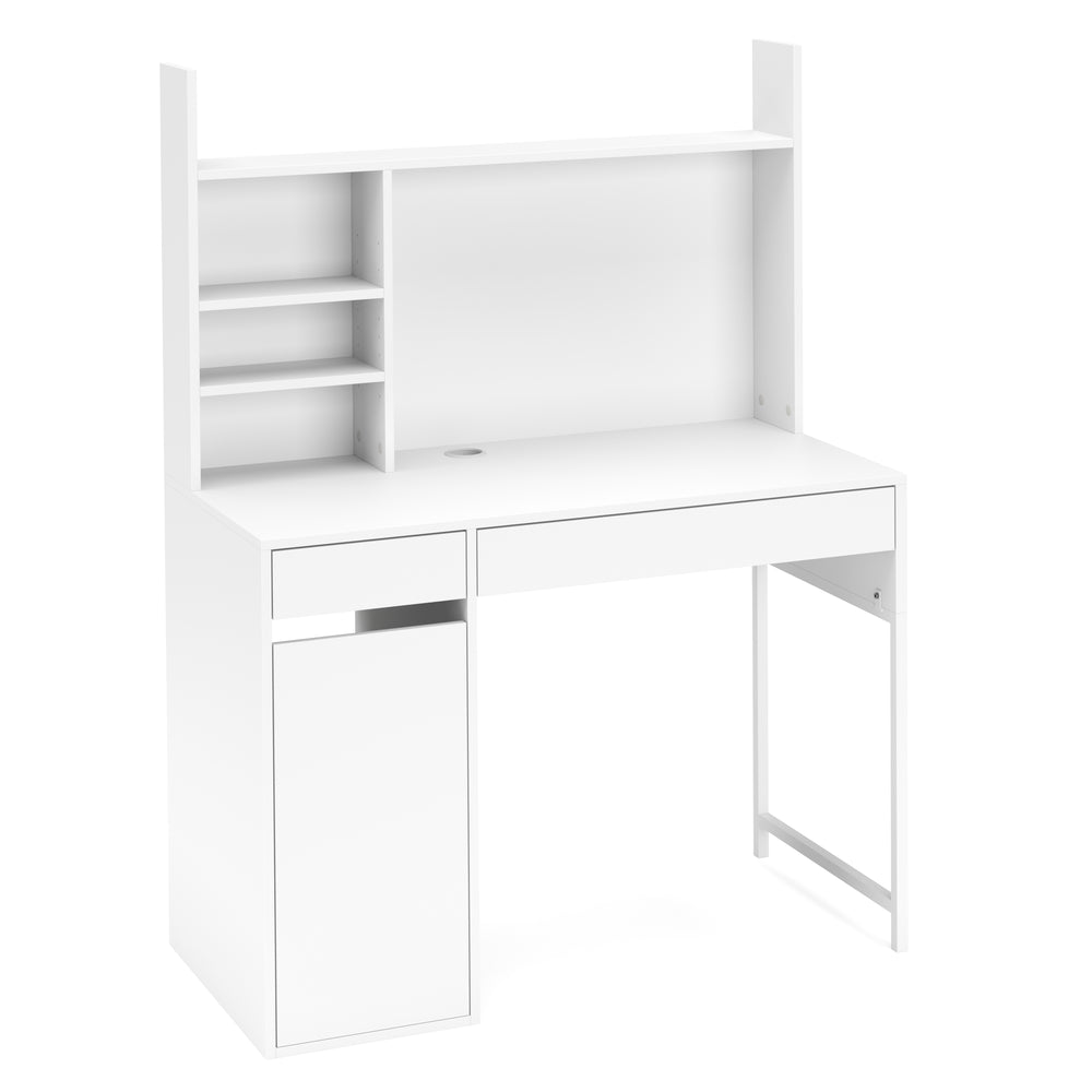 Bureau EMIL avec espace de rangement 105 x 50 x 140 cm blanc