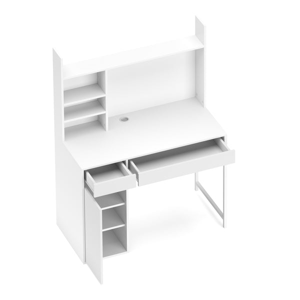 Schreibtisch EMIL mit Stauraum 105 x 50 x 140 cm weiss