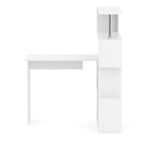 Schreibtisch FABIEN mit drehbarem Regal 157 x 45 x 131 cm weiss