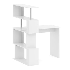 Schreibtisch FABIEN mit drehbarem Regal 157 x 45 x 131 cm weiss