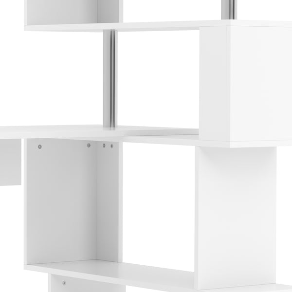 Schreibtisch FABIEN mit drehbarem Regal 157 x 45 x 131 cm weiss