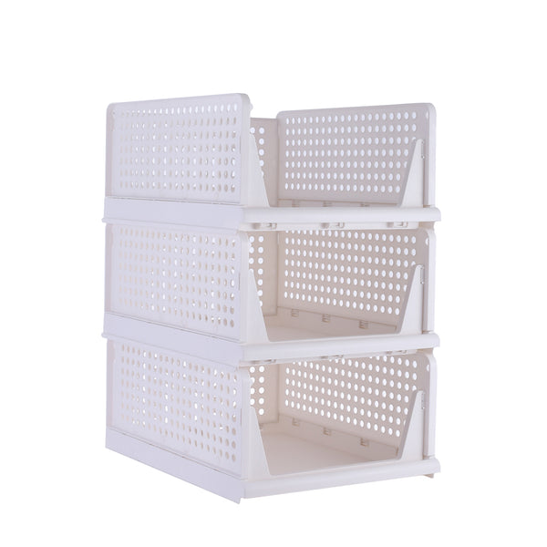 Schrank-Organizer stapelbar 3er Set 43 x 33 x 18.5 cm