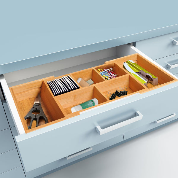 Schubladenorganizer Schubladeneinsatz Bambus L24,6 x B17,6 x H7 cm