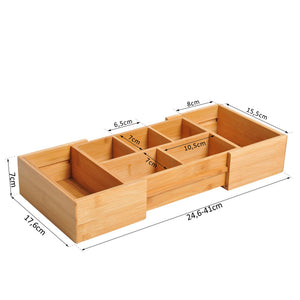Schubladenorganizer Schubladeneinsatz Bambus L24,6 x B17,6 x H7 cm