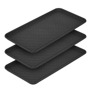 Schuhabtropfschale 76 x 38 cm 3er Set schwarz
