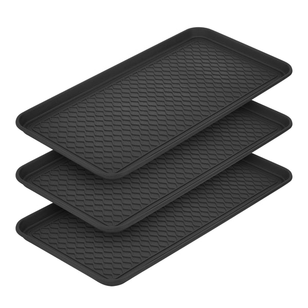 Schuhabtropfschale 76 x 38 cm 3er Set schwarz