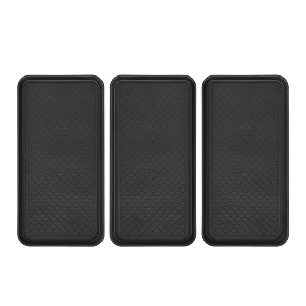 Schuhabtropfschale 76 x 38 cm 3er Set schwarz