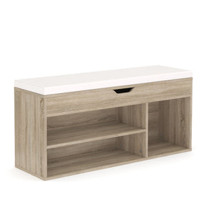 Banc à chaussures 104 x 32 x 48 cm marron/blanc