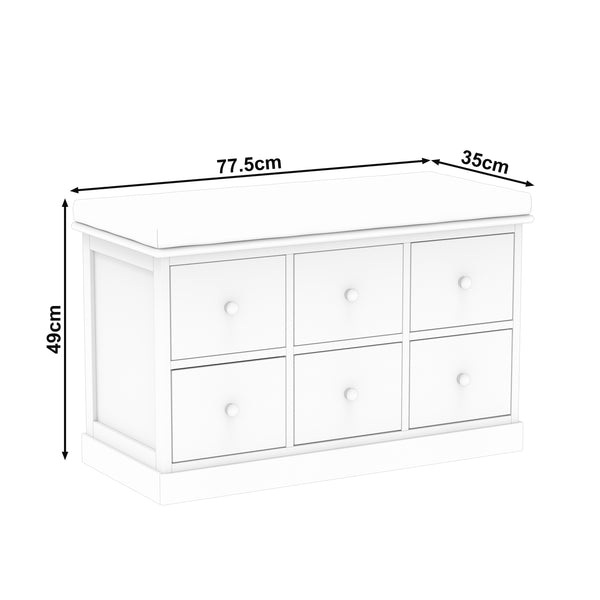 Schuhbank ASHFORD 35 x 78 x 49 cm natur