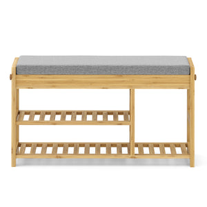 Schuhbank Bambus SEREIN 90 x 30 x 51 cm natur