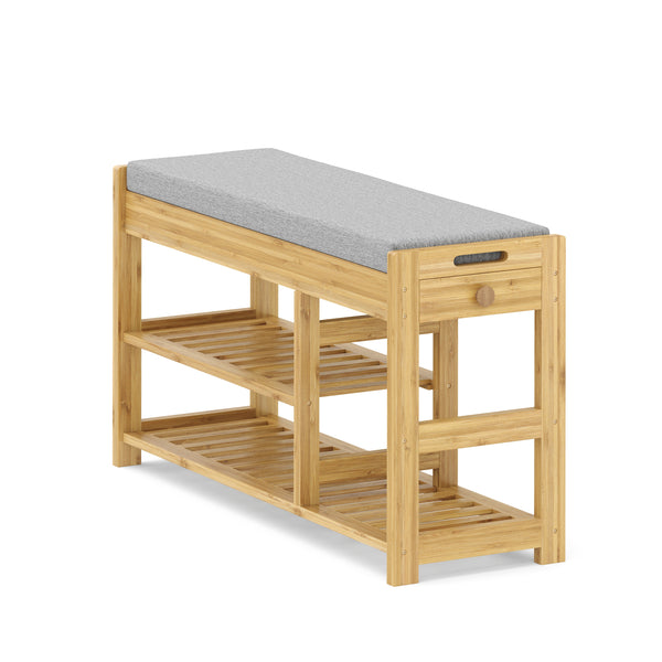 Schuhbank Bambus SEREIN 90 x 30 x 51 cm natur