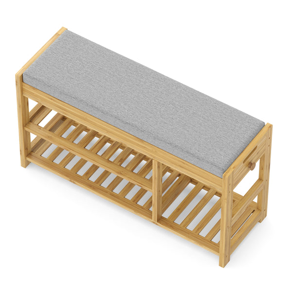 Schuhbank Bambus SEREIN 90 x 30 x 51 cm natur