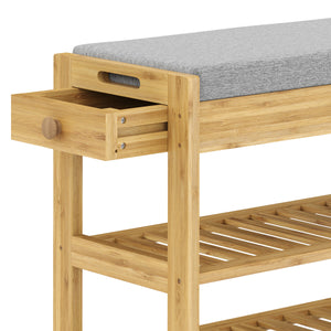 Schuhbank Bambus SEREIN 90 x 30 x 51 cm natur