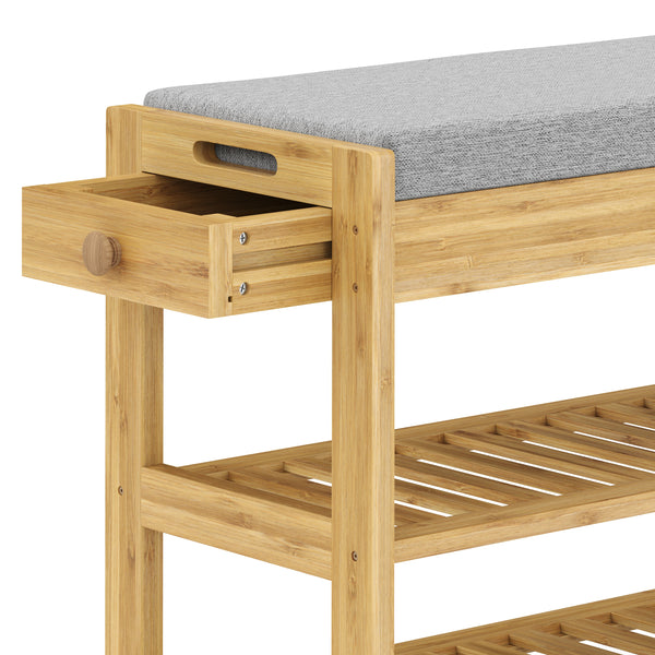 Schuhbank Bambus SEREIN 90 x 30 x 51 cm natur