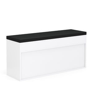 Panca portascarpe in legno, 104 x 32 x 48 cm, bianca