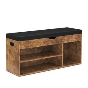 Panca portascarpe vintage in legno, 104 x 32 x 48 cm