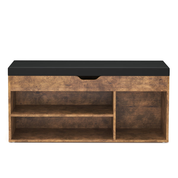 Panca portascarpe vintage in legno, 104 x 32 x 48 cm