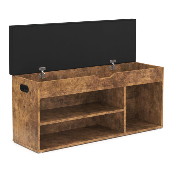 Panca portascarpe vintage in legno, 104 x 32 x 48 cm