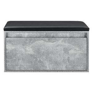 Sitzbank Degerfors 80x39x45cm mit Schublade Betonoptik und Schwarz