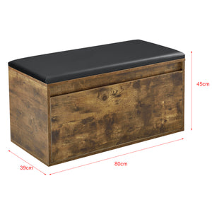 Sitzbank Degerfors 80x39x45cm mit Schublade Eiche dunkel Schwarz