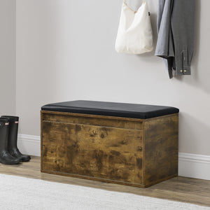 Sitzbank Degerfors 80x39x45cm mit Schublade Eiche dunkel Schwarz