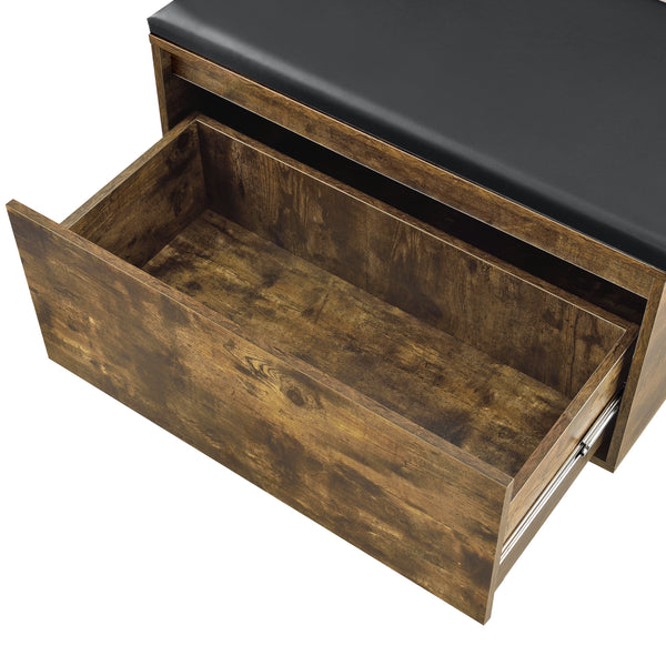 Sitzbank Degerfors 80x39x45cm mit Schublade Eiche dunkel Schwarz