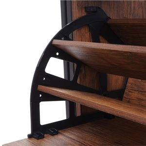 Schuhkipper Schuhregal, 122x77x29cm 3 Klappen ~ Wildeiche-Optik