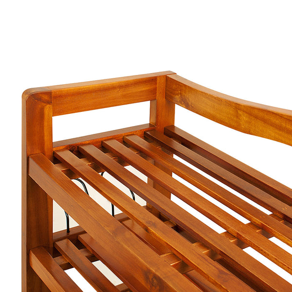 Étagère à chaussures à 5 niveaux en bois d'acacia élégant