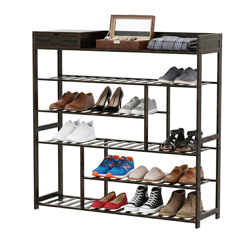Schuhregal Bambus BIAGIO 6 Tablare braun