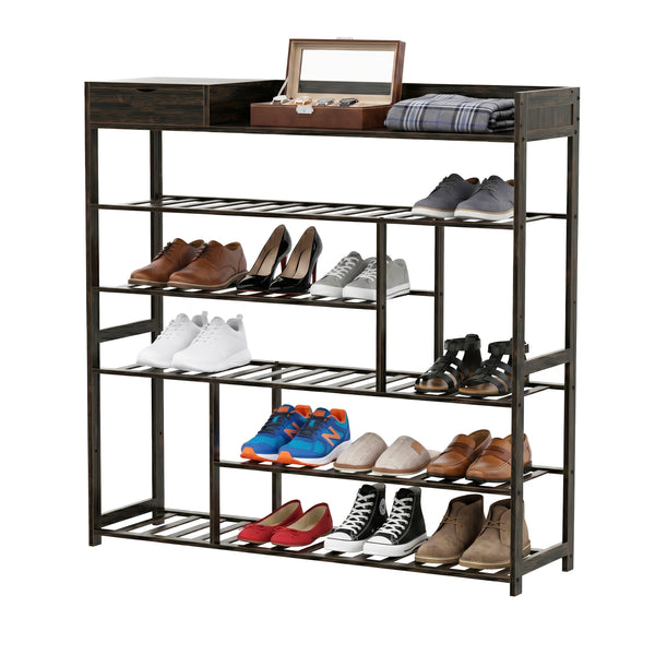 Schuhregal Bambus BIAGIO 6 Tablare braun