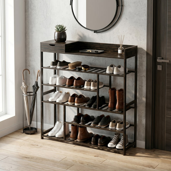 Schuhregal Bambus BIAGIO 6 Tablare braun