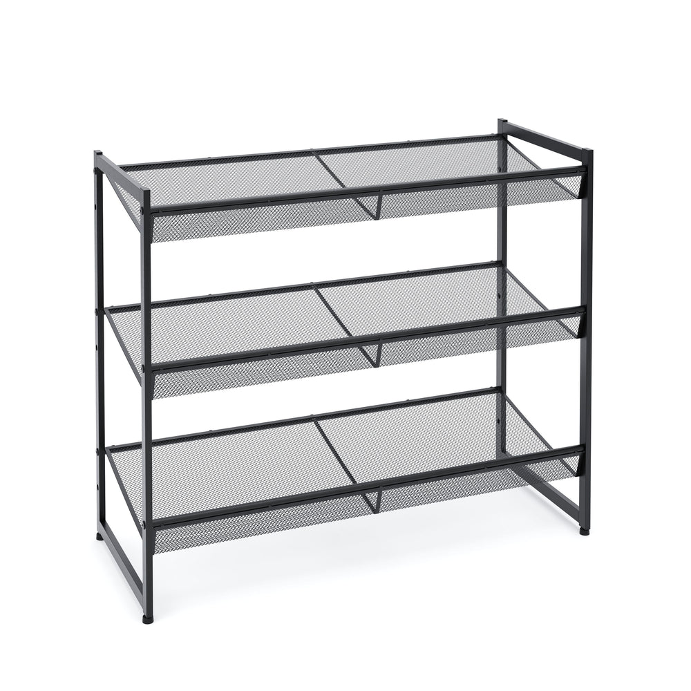 Metal shoe rack FLODY with 3 shelves
