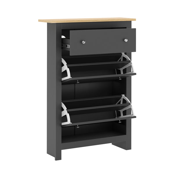 Schuhschrank ARLES 78 x 24 x 108 cm anthrazit
