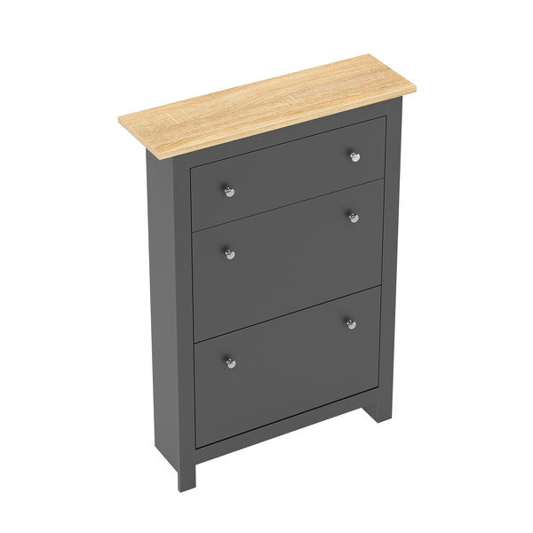 Schuhschrank ARLES 78 x 24 x 108 cm anthrazit