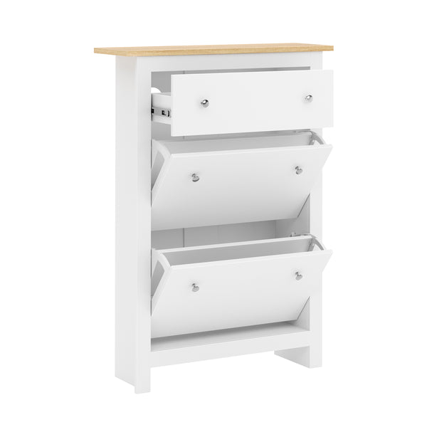 Schuhschrank ARLES 78 x 24 x 108 cm weiss