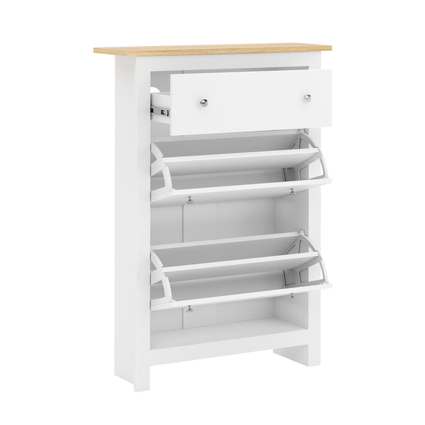 Schuhschrank ARLES 78 x 24 x 108 cm weiss