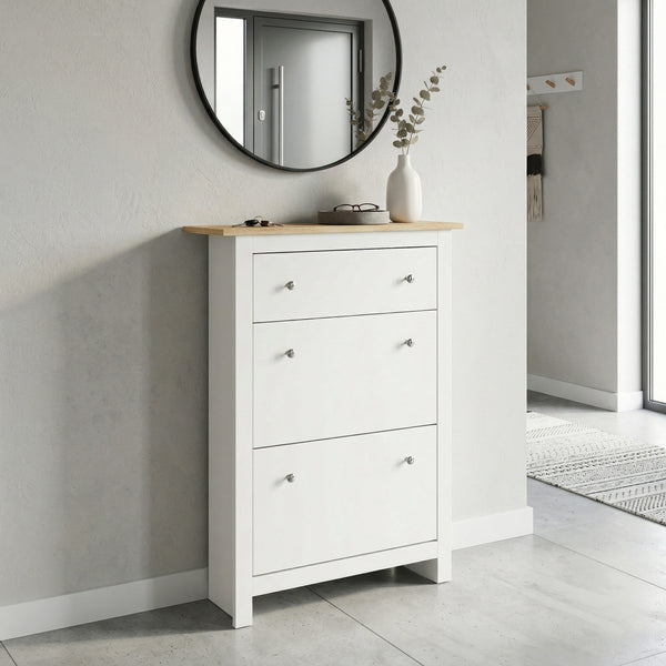 Schuhschrank ARLES 78 x 24 x 108 cm weiss